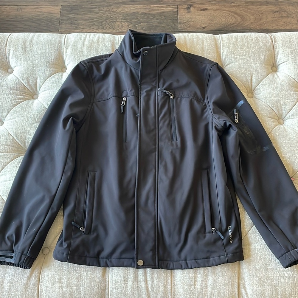 Calvin Klein water resistant breathable shell fleece lined men’s S Black